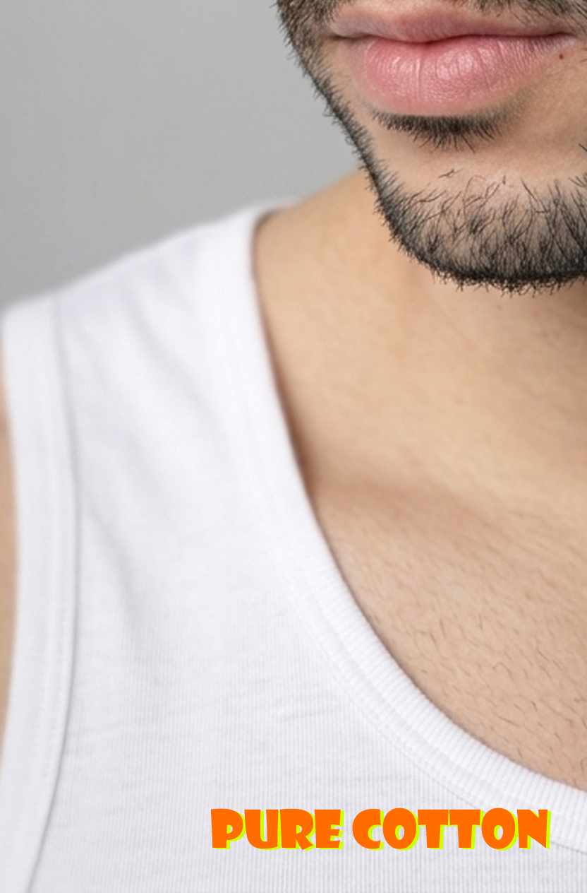 Men’s Premium 100% Cotton Sleeveless Vest Undershirt | Lightweight Soft Innerwear for All Seasons