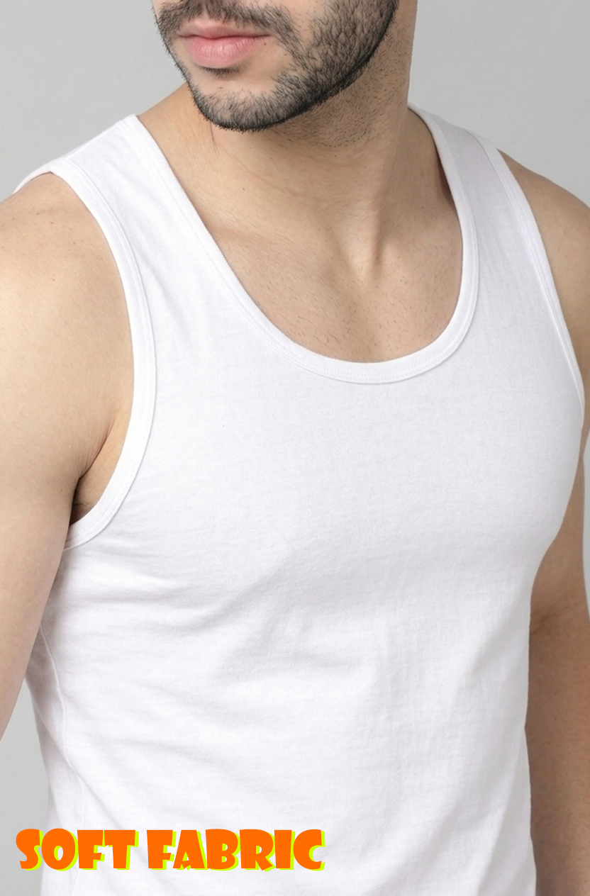 Men’s Premium 100% Cotton Sleeveless Vest Undershirt | Lightweight Soft Innerwear for All Seasons