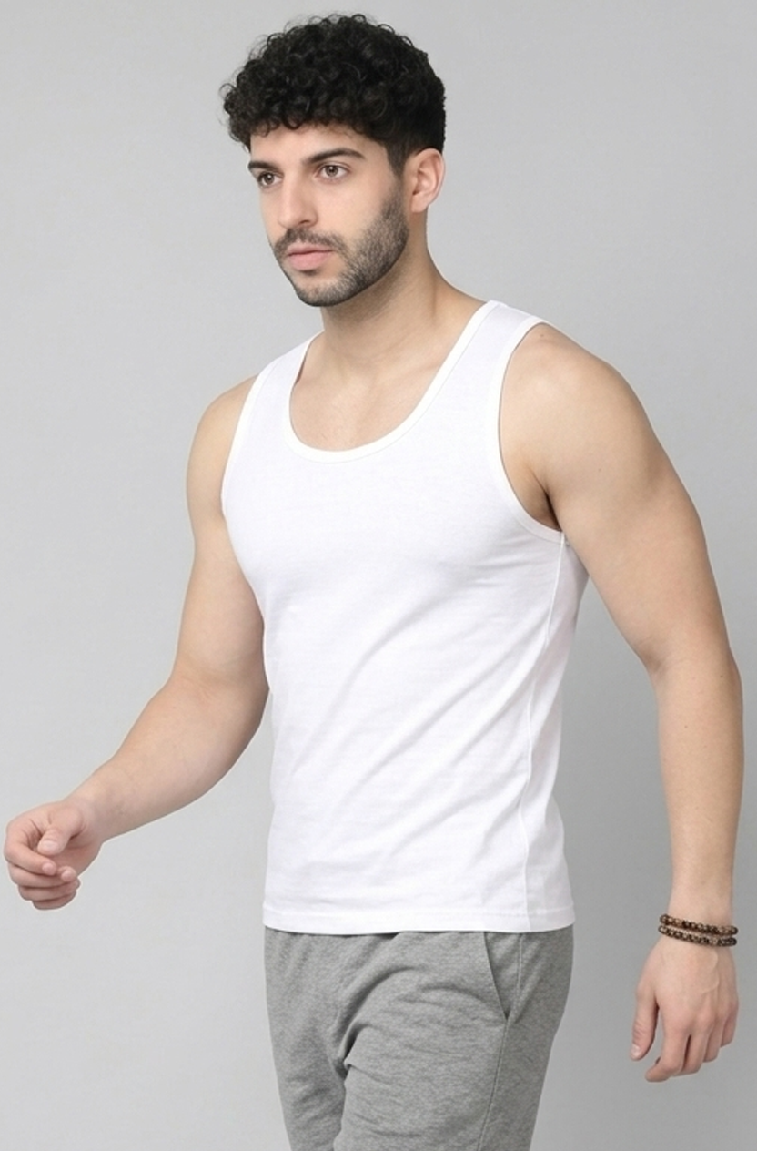 Men’s Premium 100% Cotton Sleeveless Vest Undershirt | Lightweight Soft Innerwear for All Seasons