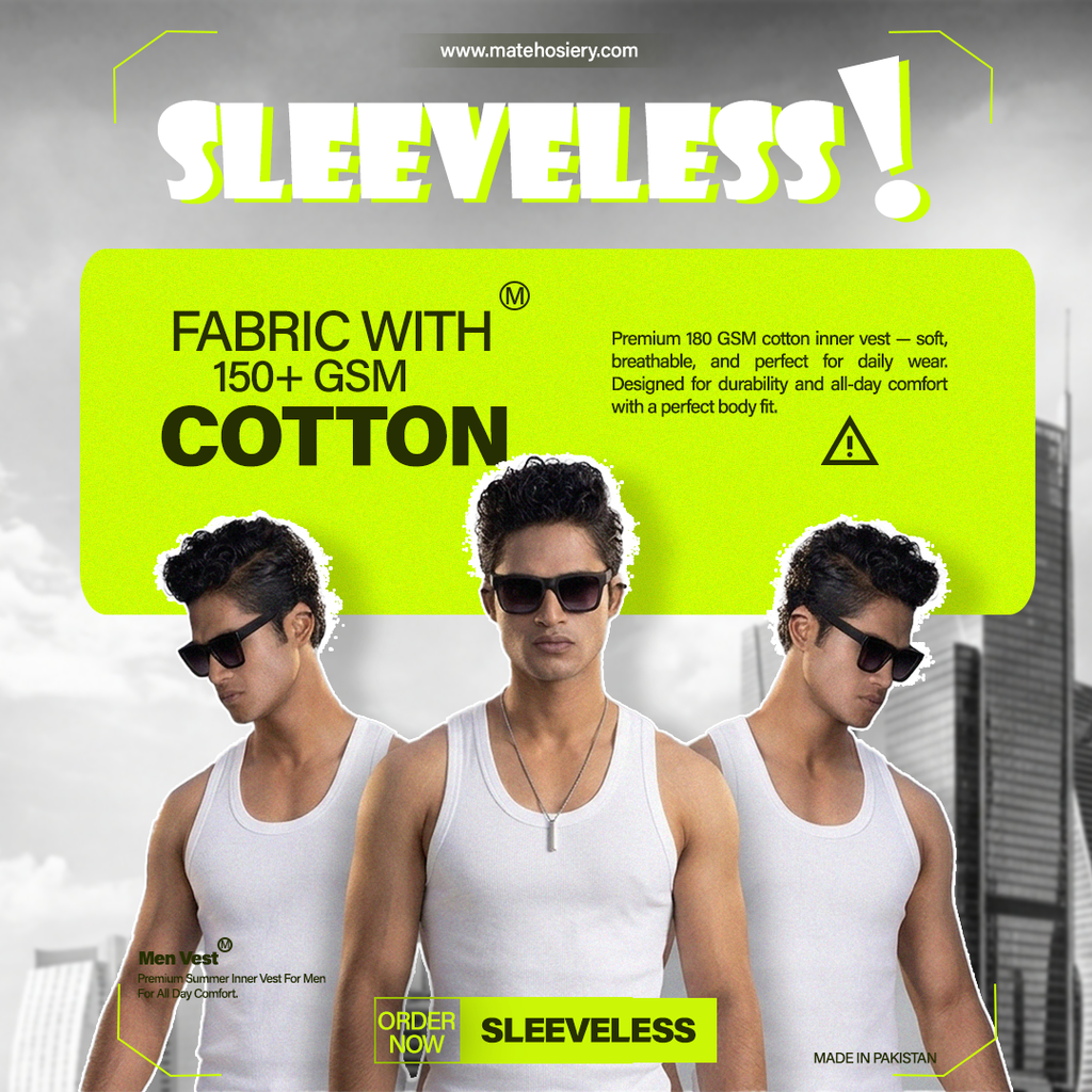 Men’s Premium 100% Cotton Sleeveless Vest Undershirt | Lightweight Soft Innerwear for All Seasons